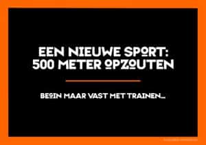 Een nieuwe sport, 500 meter
